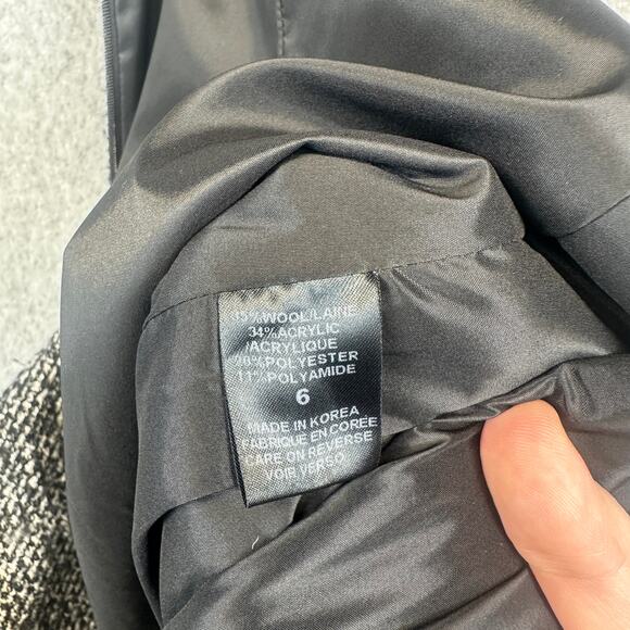 Neiman Marcus Exclusive Skirt Womens Size 6 Black White Tweed Lace Fit & Flare - Picture 7 of 12